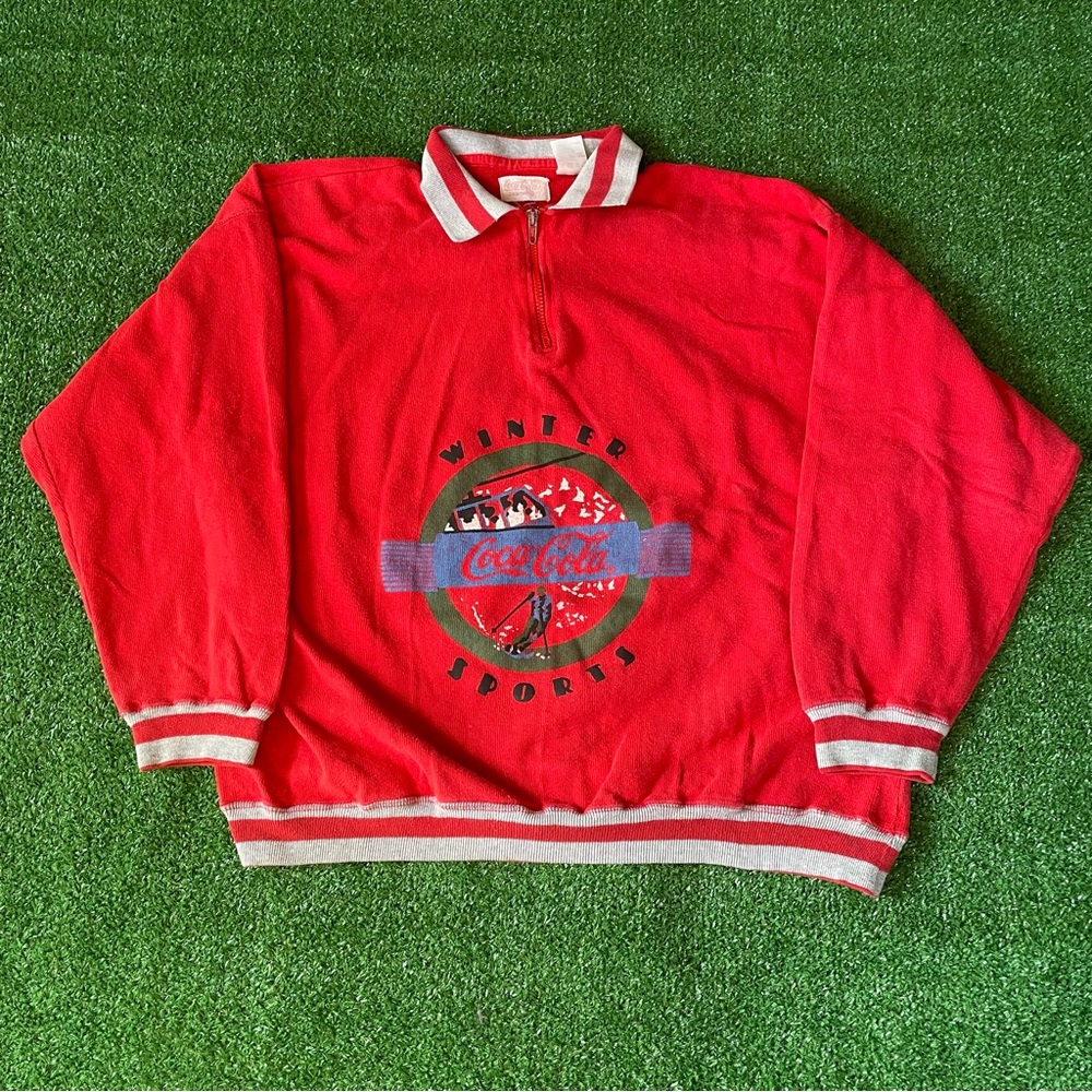 Vintage 1980s Coca-Cola winter sports Rugby long sleeve